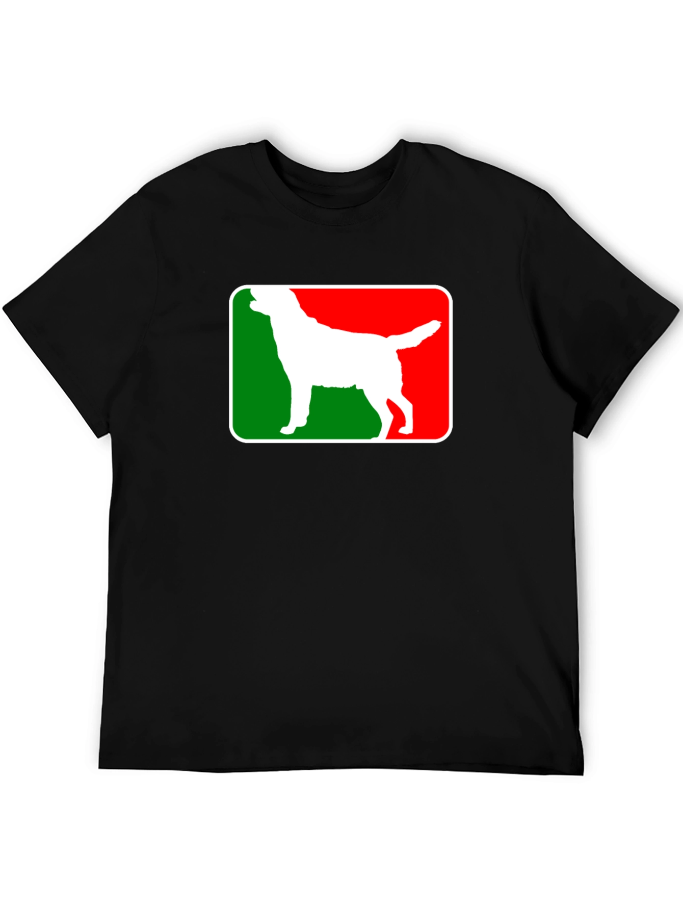 Dog Silhouette Graphic Tee - Black Cotton Blend