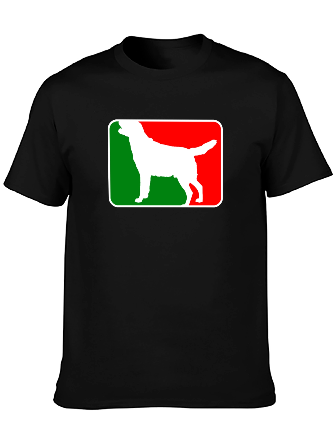 Dog Silhouette Graphic Tee - Black Cotton Blend