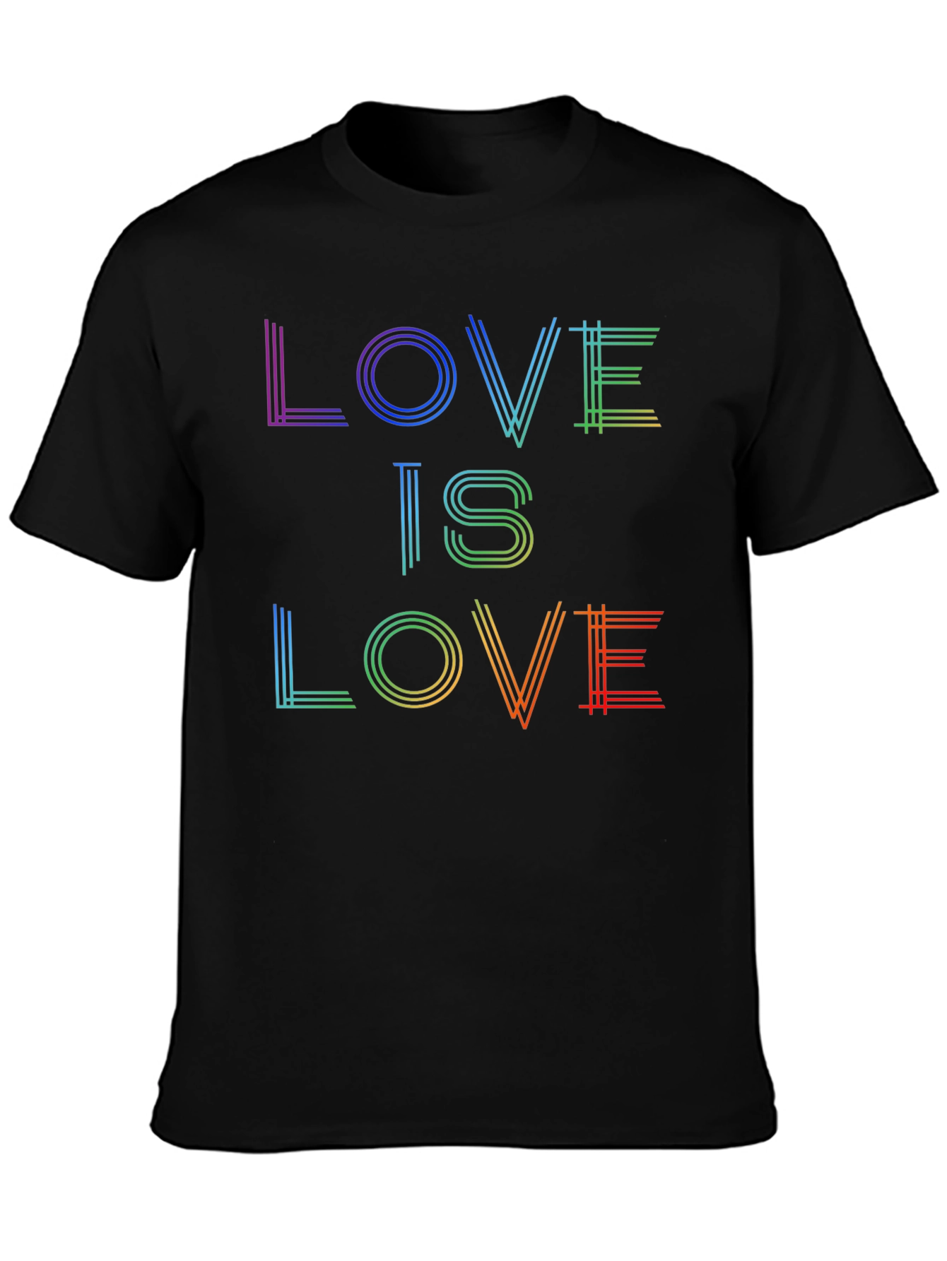 Love is Love Rainbow Graphic Tee - Black