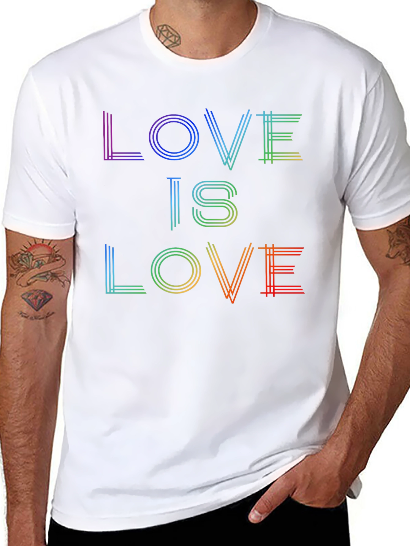 Love is Love Rainbow Graphic Tee - Black