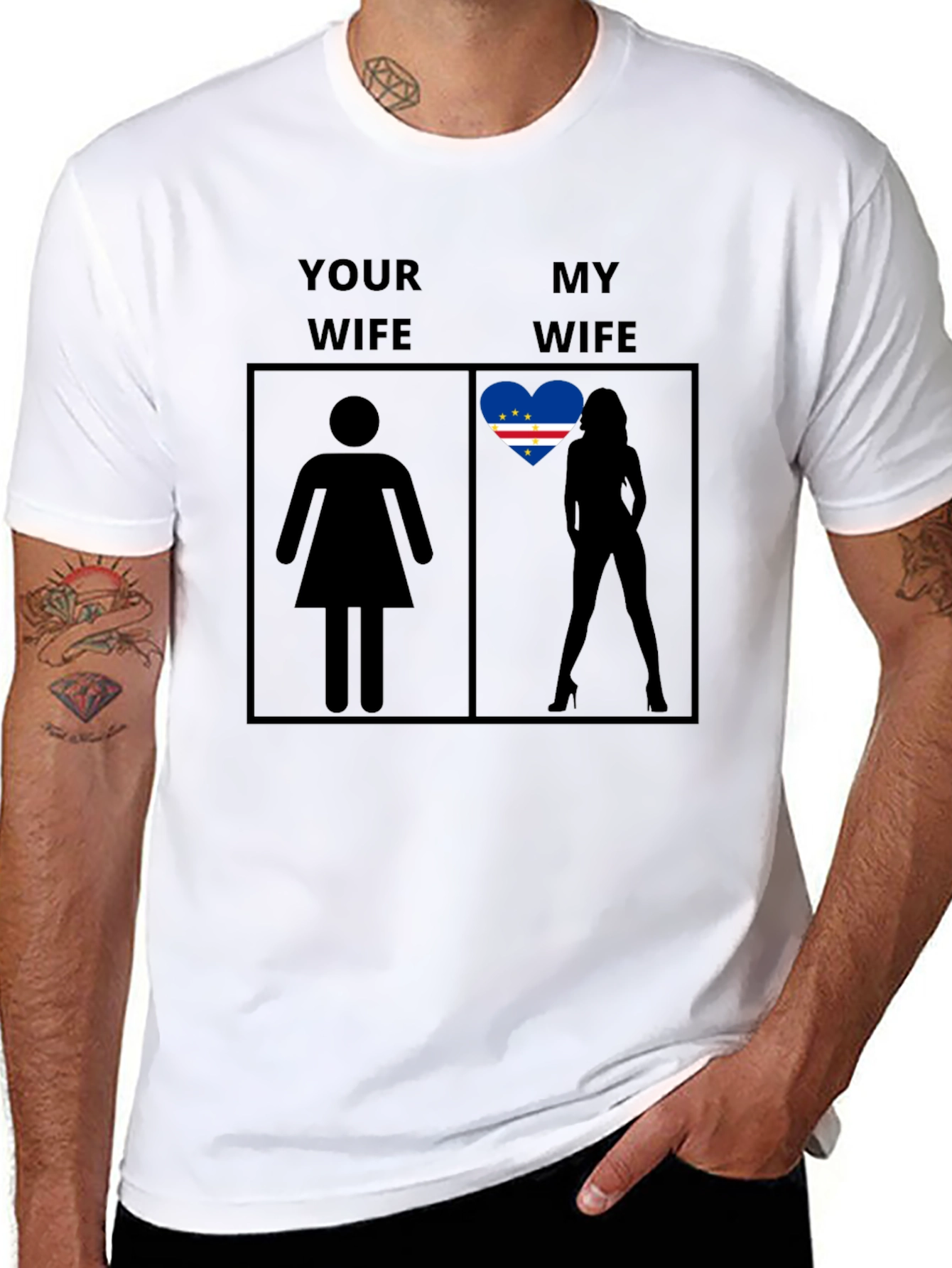 Humorous My Wife Cape Verde Flag T-Shirt
