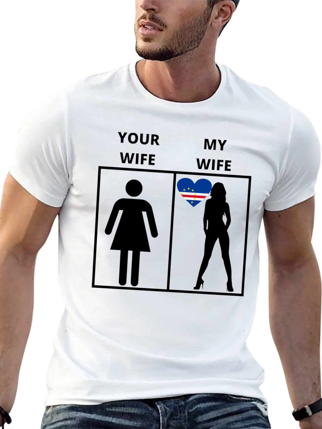 Humorous My Wife Cape Verde Flag T-Shirt