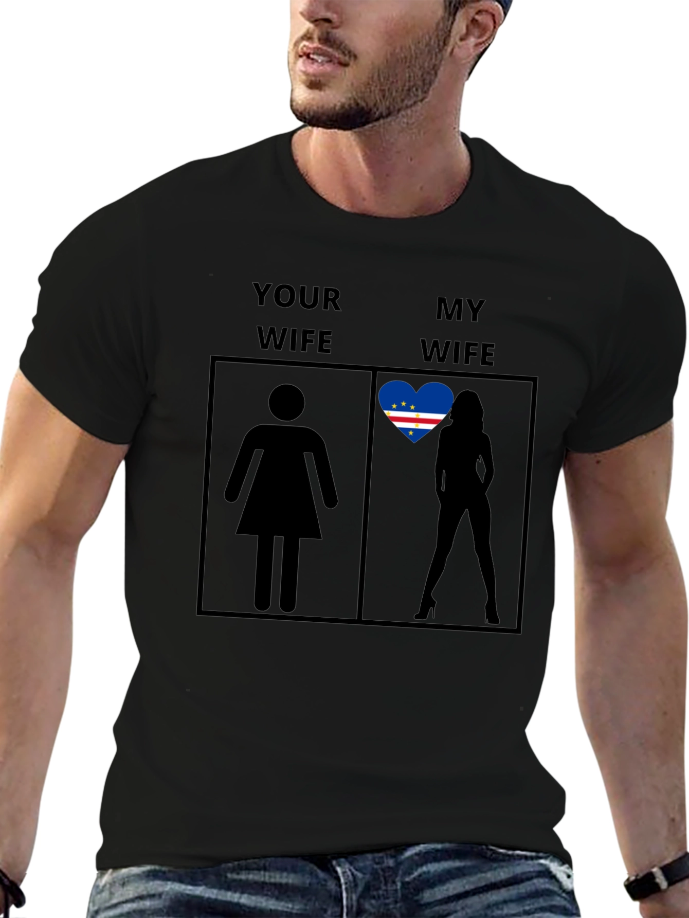 Humorous My Wife Cape Verde Flag T-Shirt
