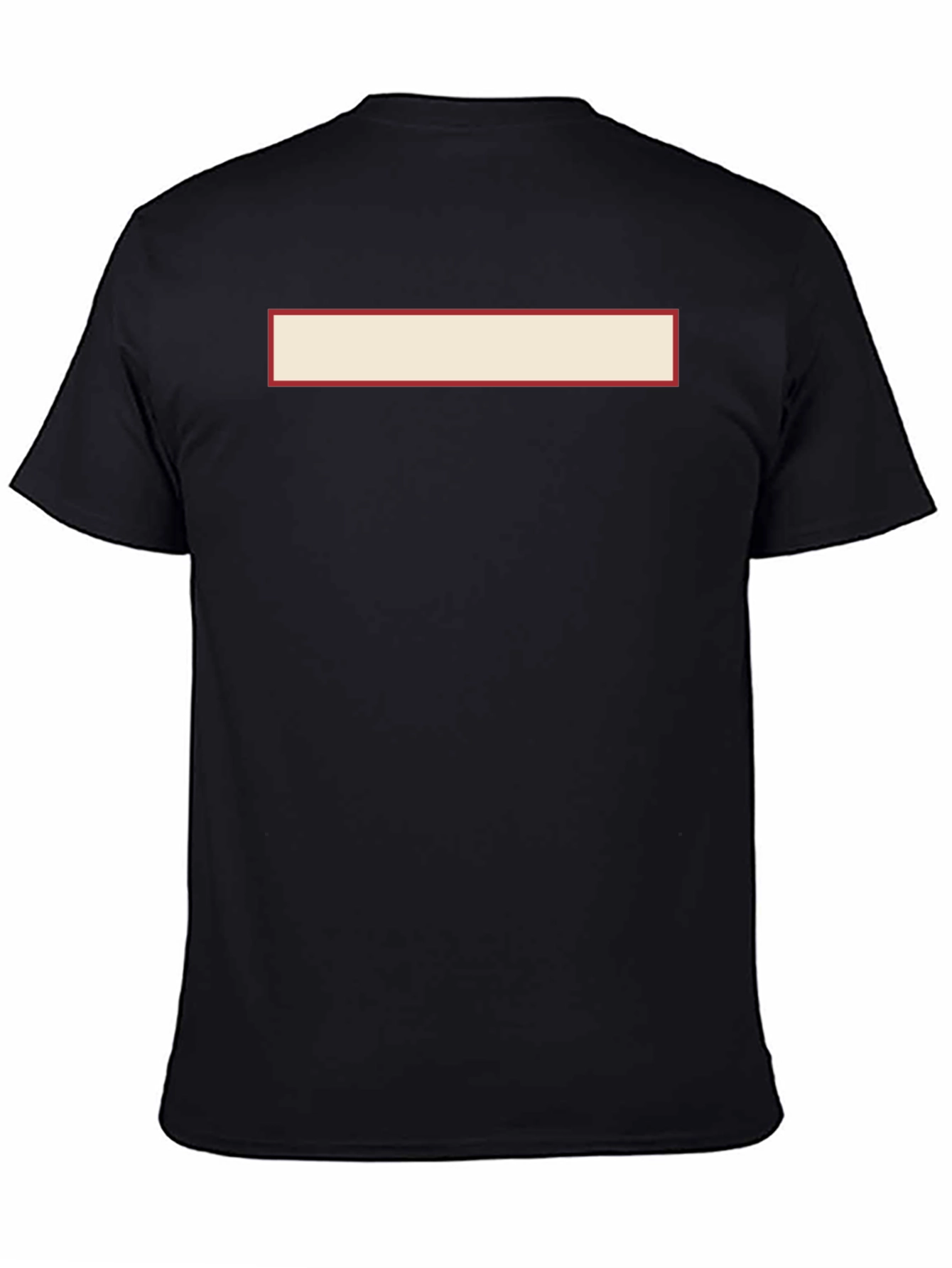 Black Crew Neck T-Shirt with Customizable Rectangle