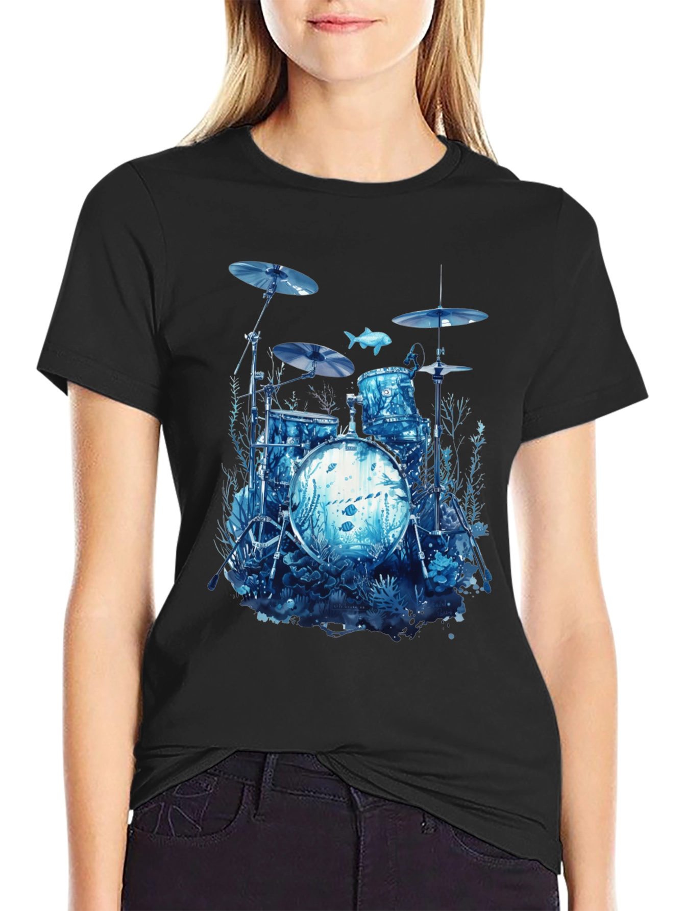 Ocean Drum Set Graphic T-Shirt