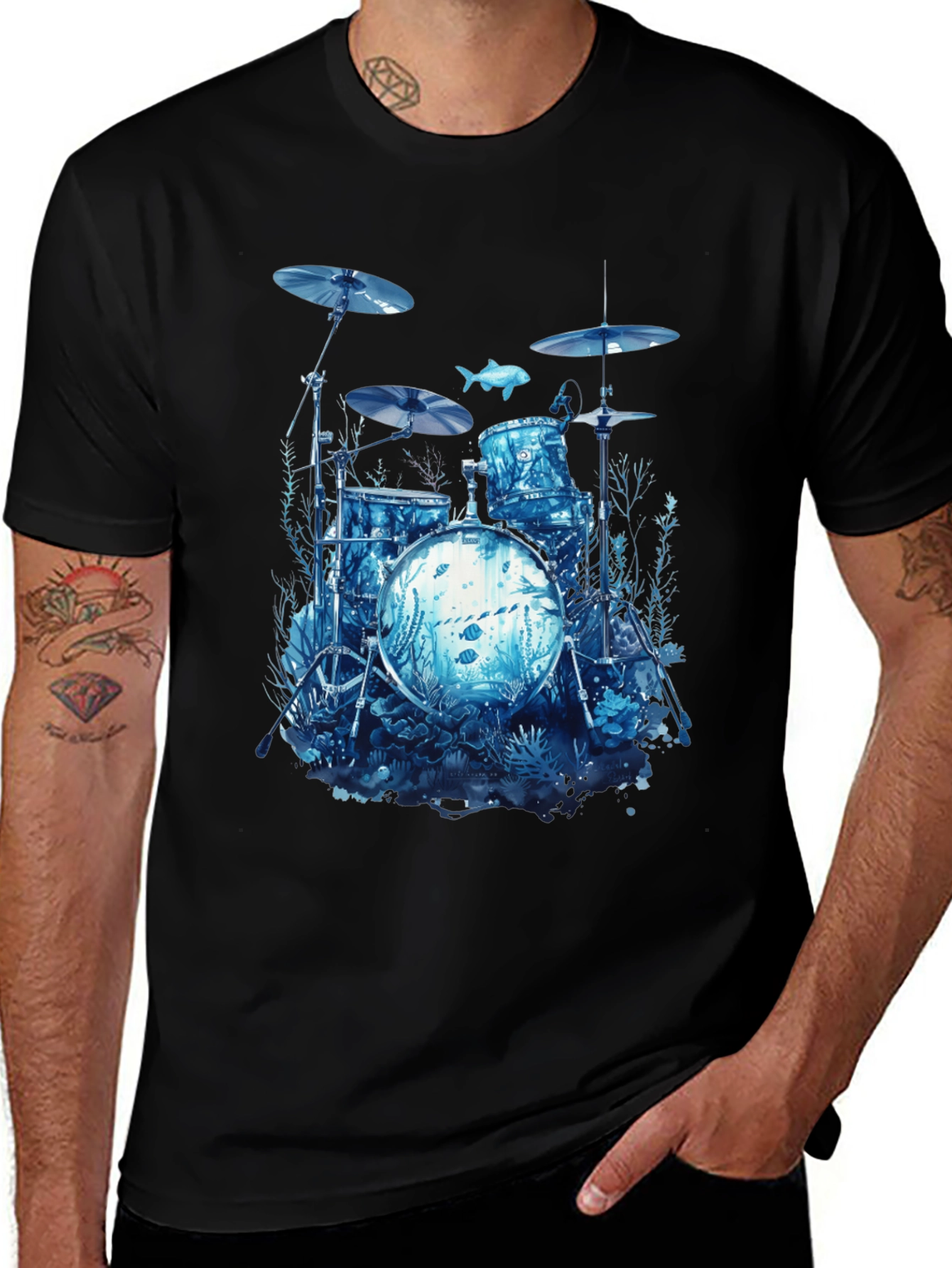 Ocean Drum Set Graphic T-Shirt