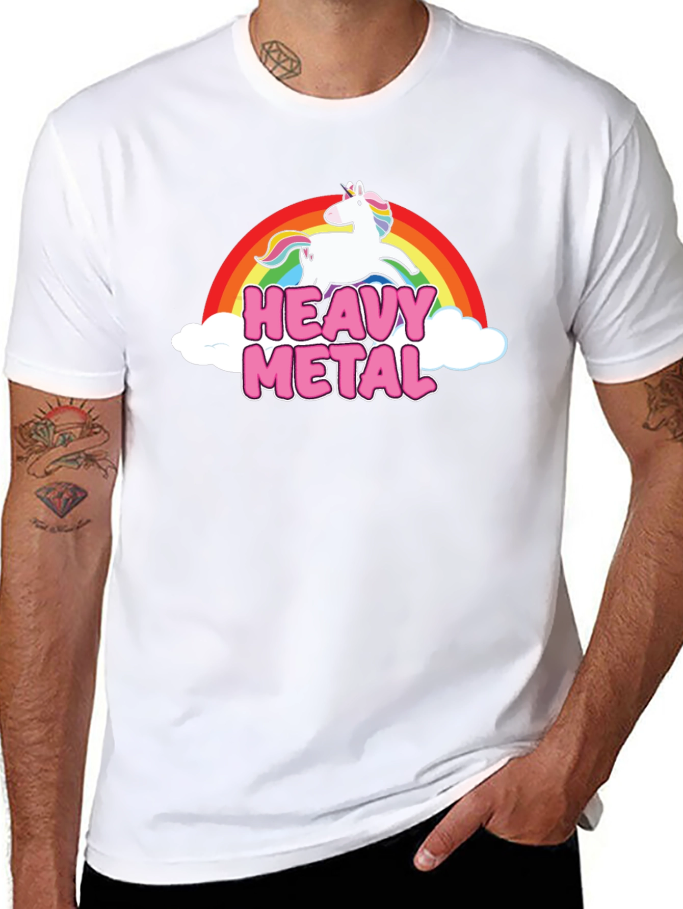 Heavy Metal Unicorn Rainbow T-Shirt
