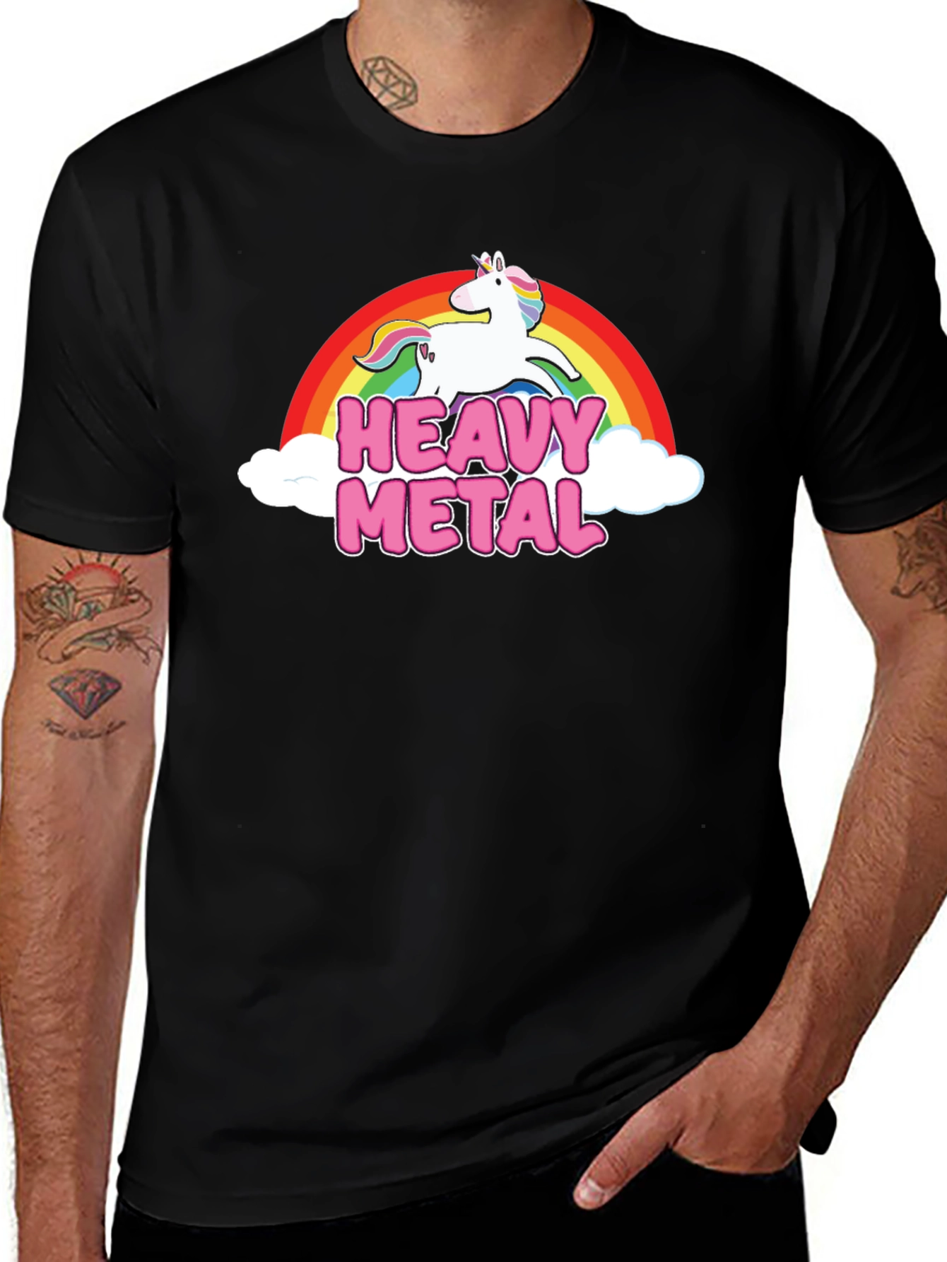 Heavy Metal Unicorn Rainbow T-Shirt