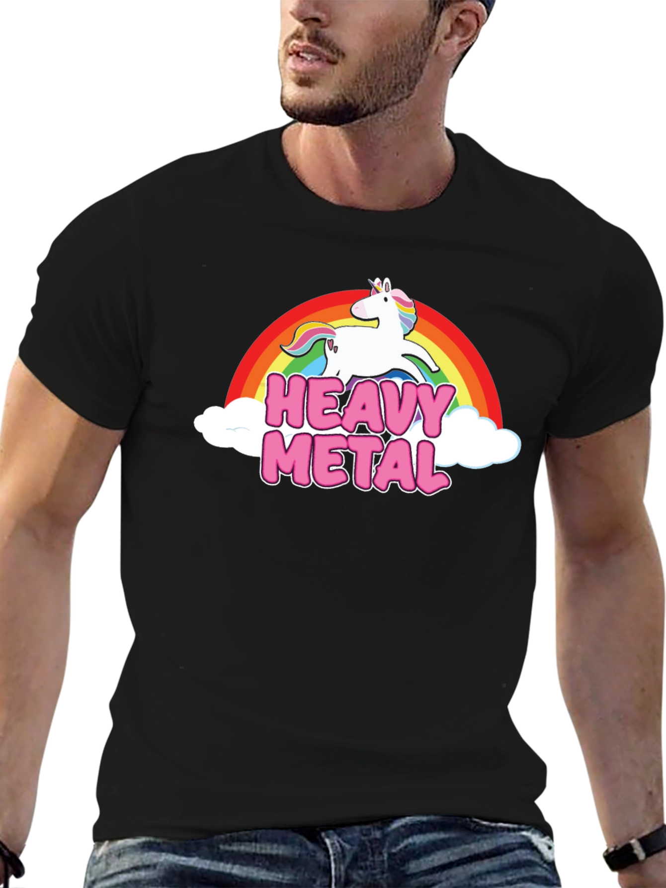 Heavy Metal Unicorn Rainbow T-Shirt