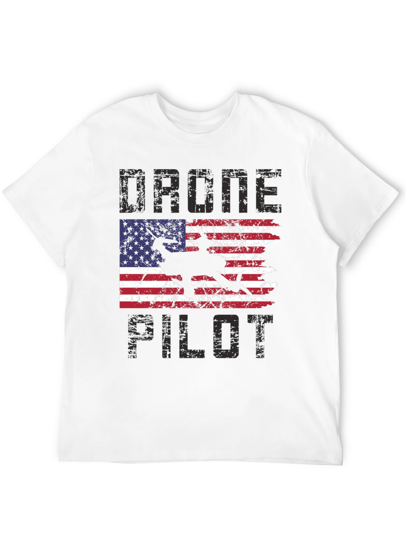 Drone Pilot American Flag Graphic T-Shirt