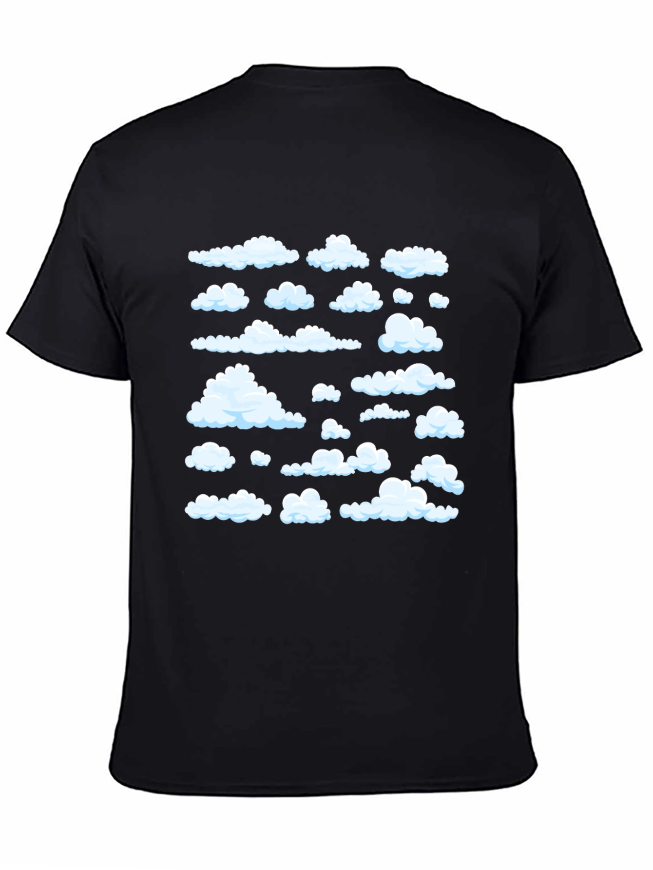 Cloud Pattern Black T-Shirt
