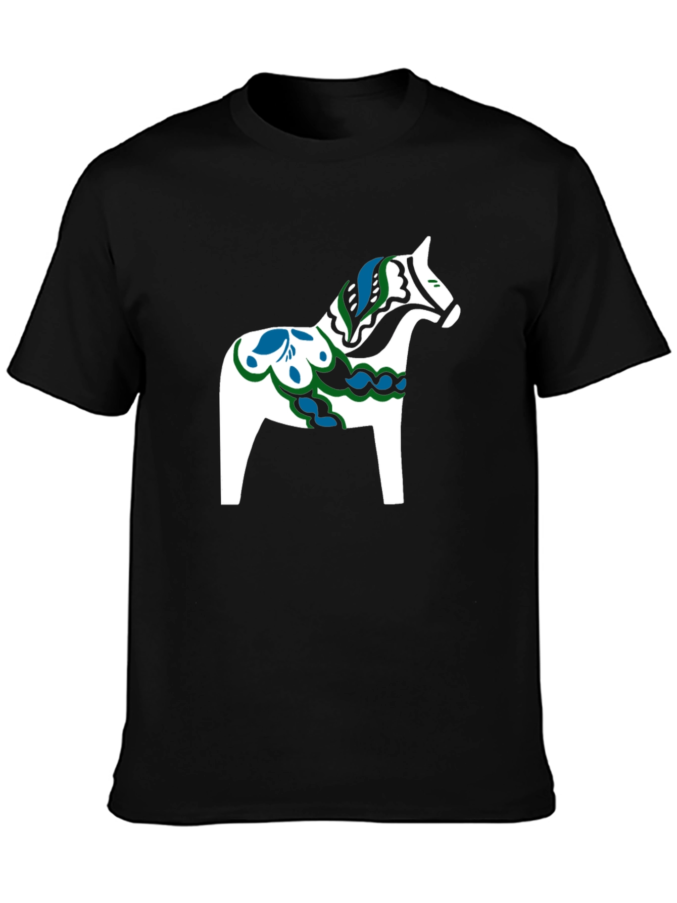 Black T-Shirt with Dala Horse Graphic