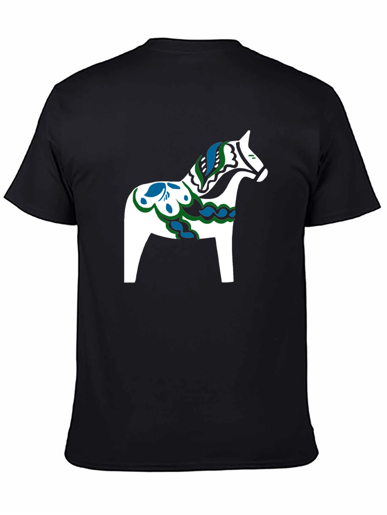 Black T-Shirt with Dala Horse Graphic