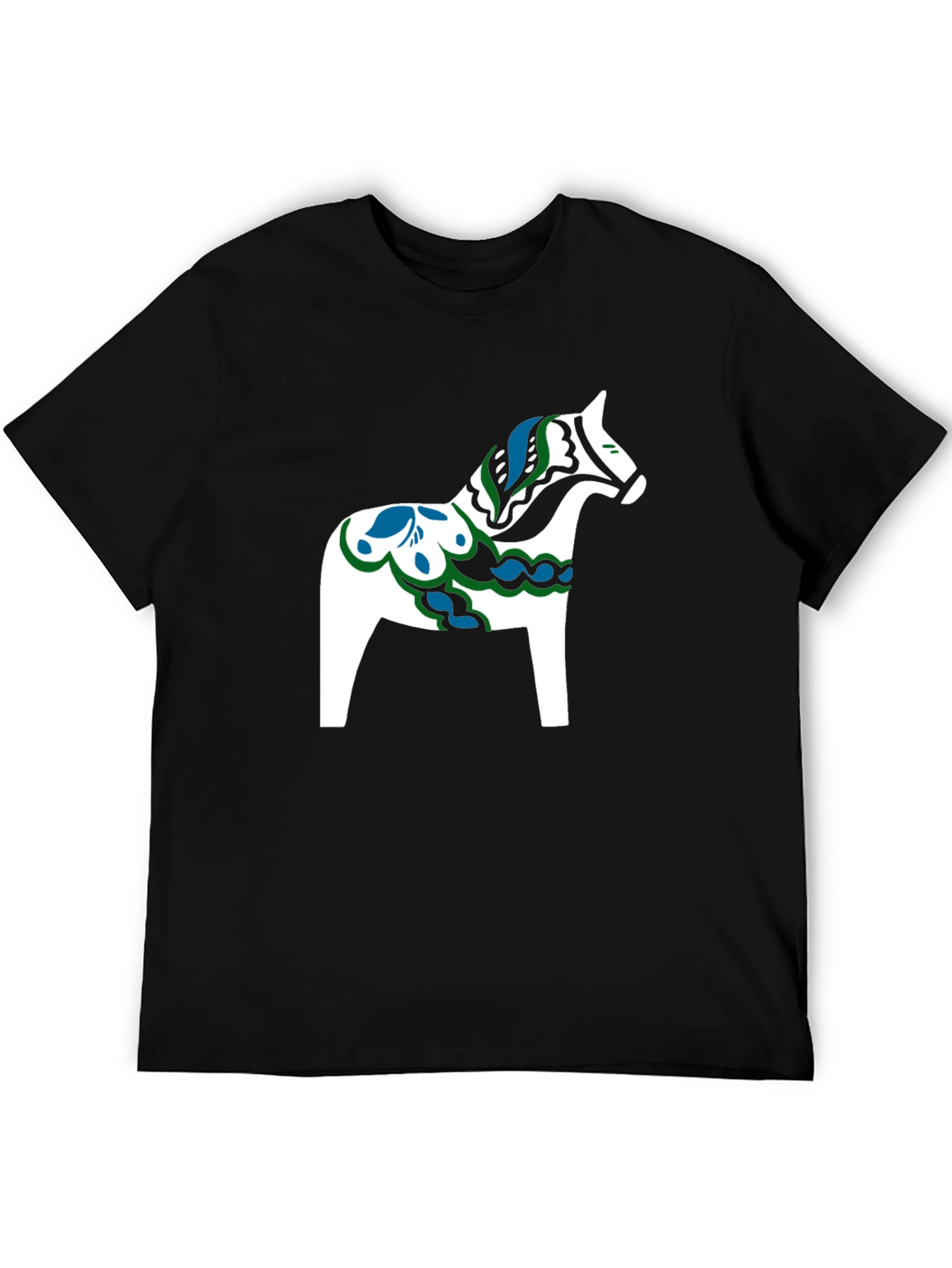 Black T-Shirt with Dala Horse Graphic