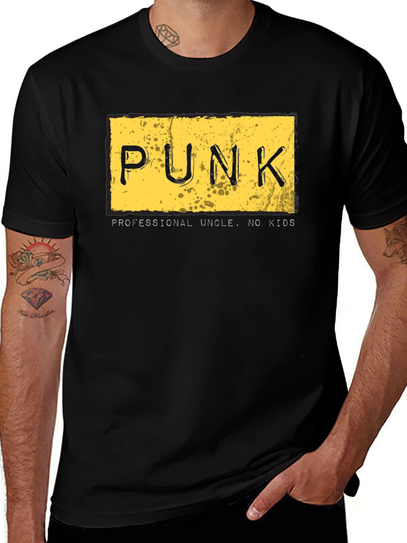 Punk Uncle Graphic Tee - Black