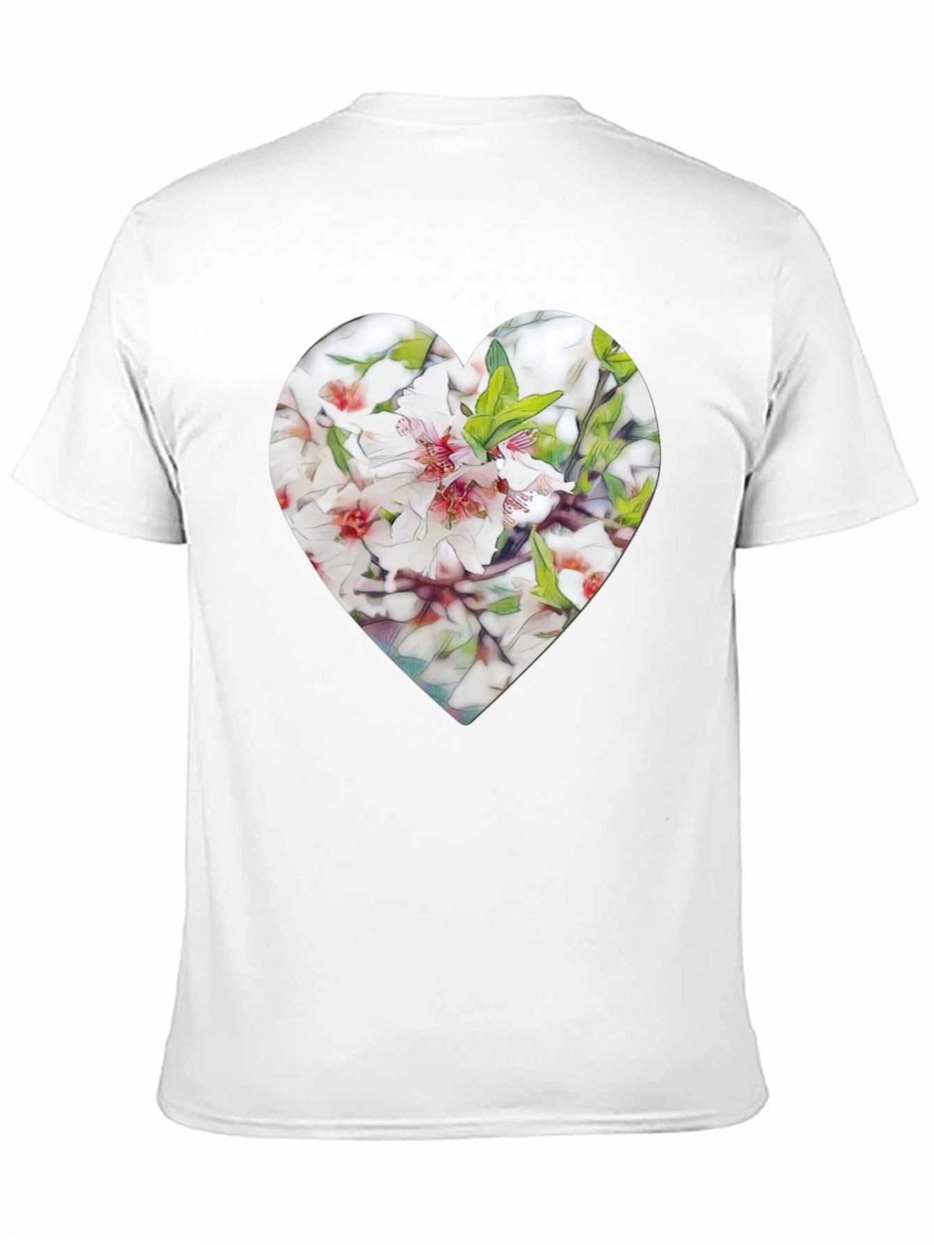 Heart Floral Graphic Tee - Stylish Black T-Shirt
