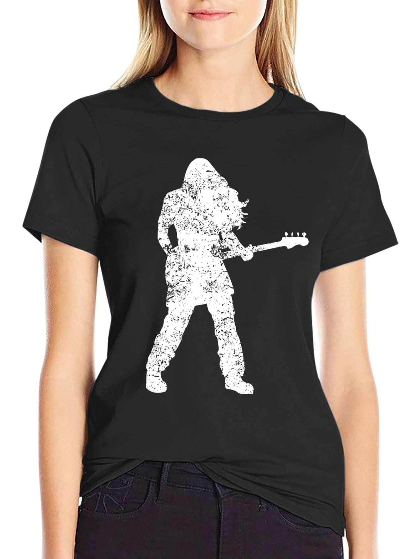 Rock n Roll Grunge Guitarist Graphic Tee