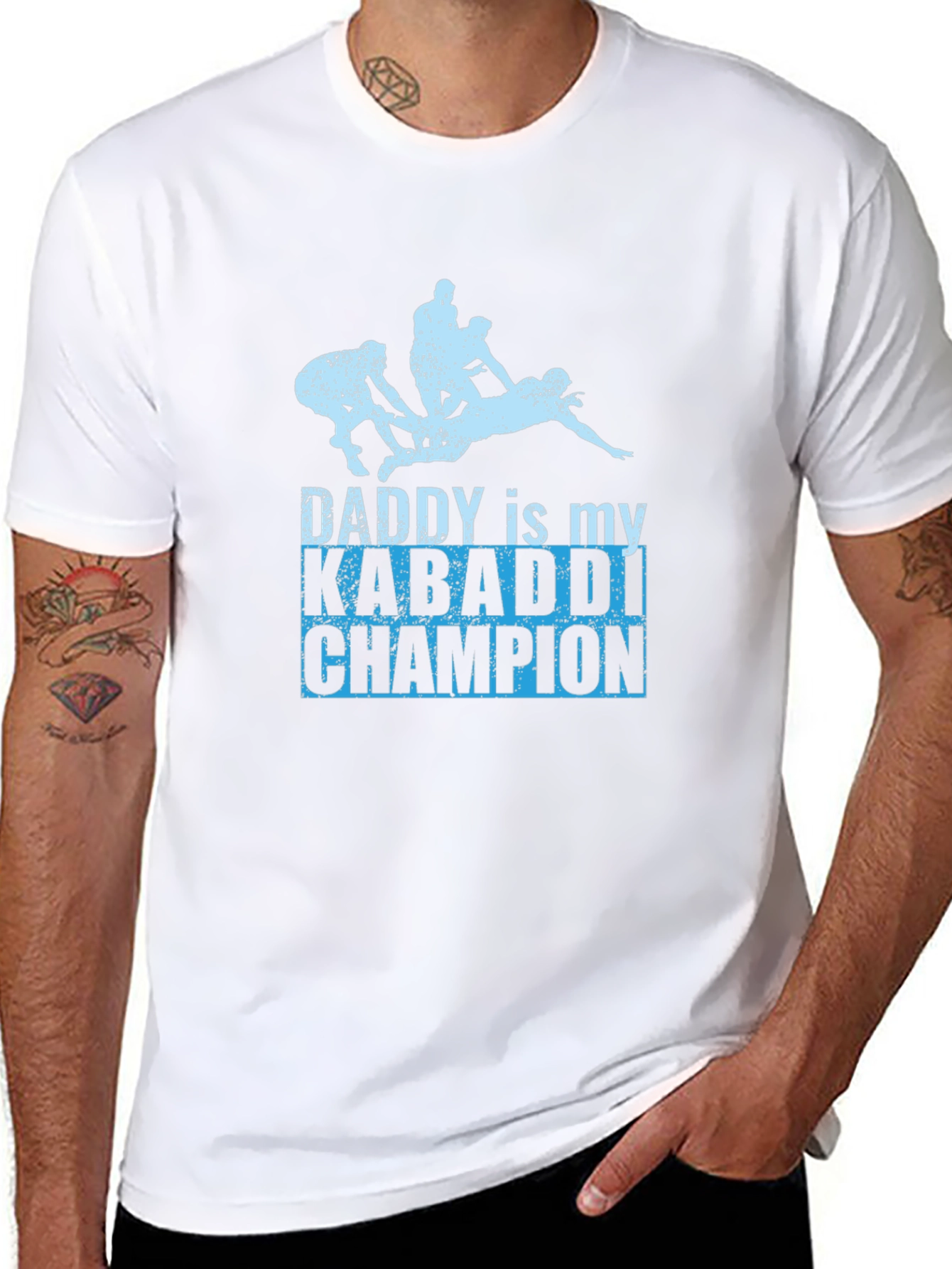 Daddy Kabaddi Champion Black T-Shirt