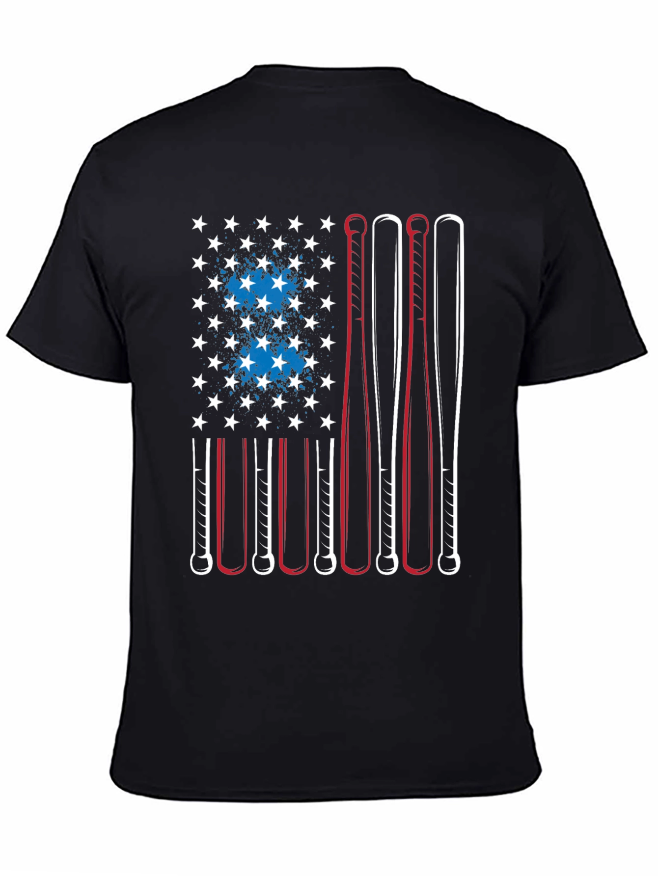 Baseball Bat American Flag T-Shirt