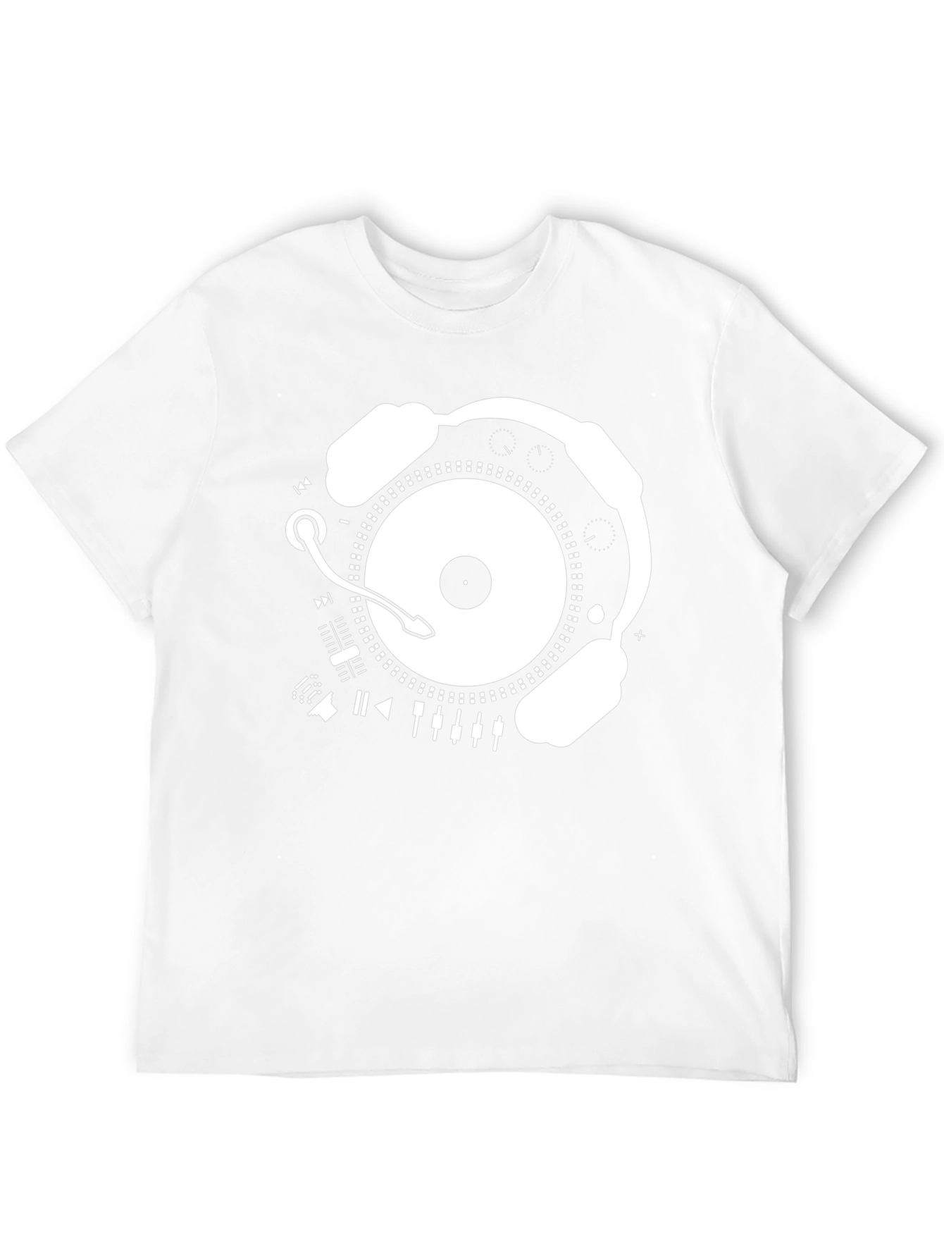 DJ Turntable Headphones Graphic T-Shirt - Music Lover Tee
