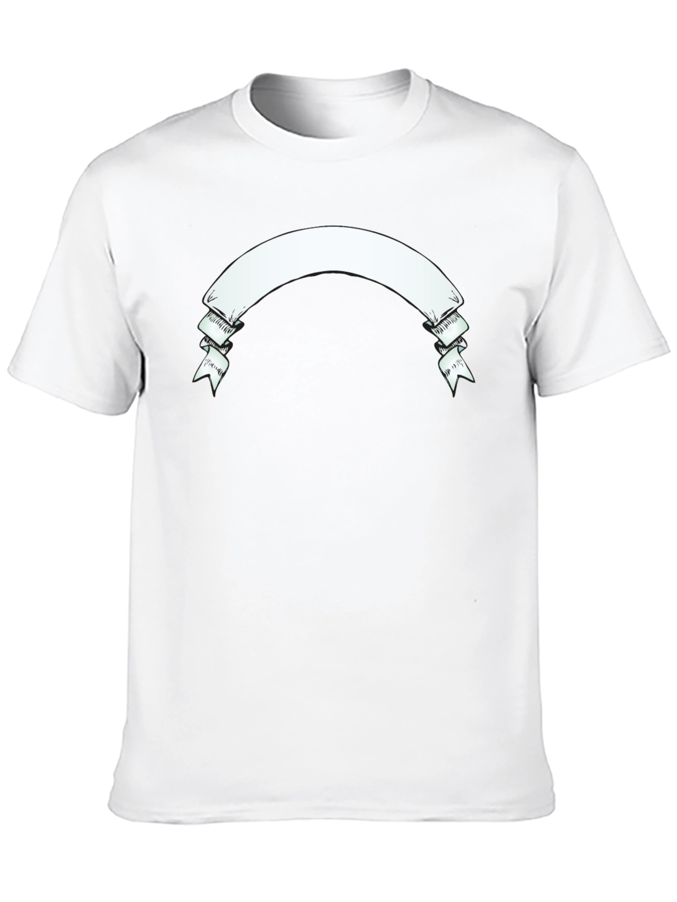 Mens Black Graphic T-Shirt with Banner Design