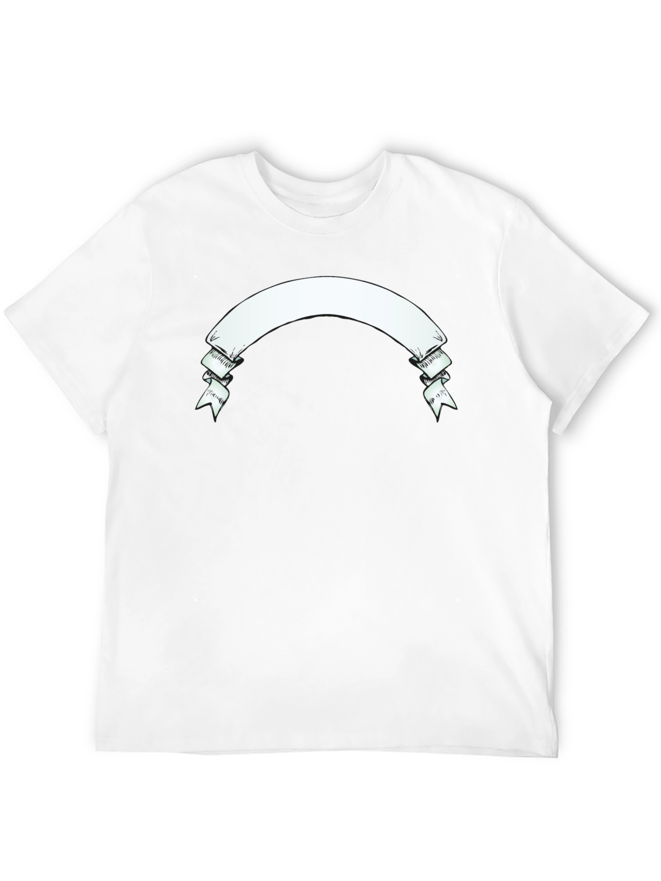 Mens Black Graphic T-Shirt with Banner Design