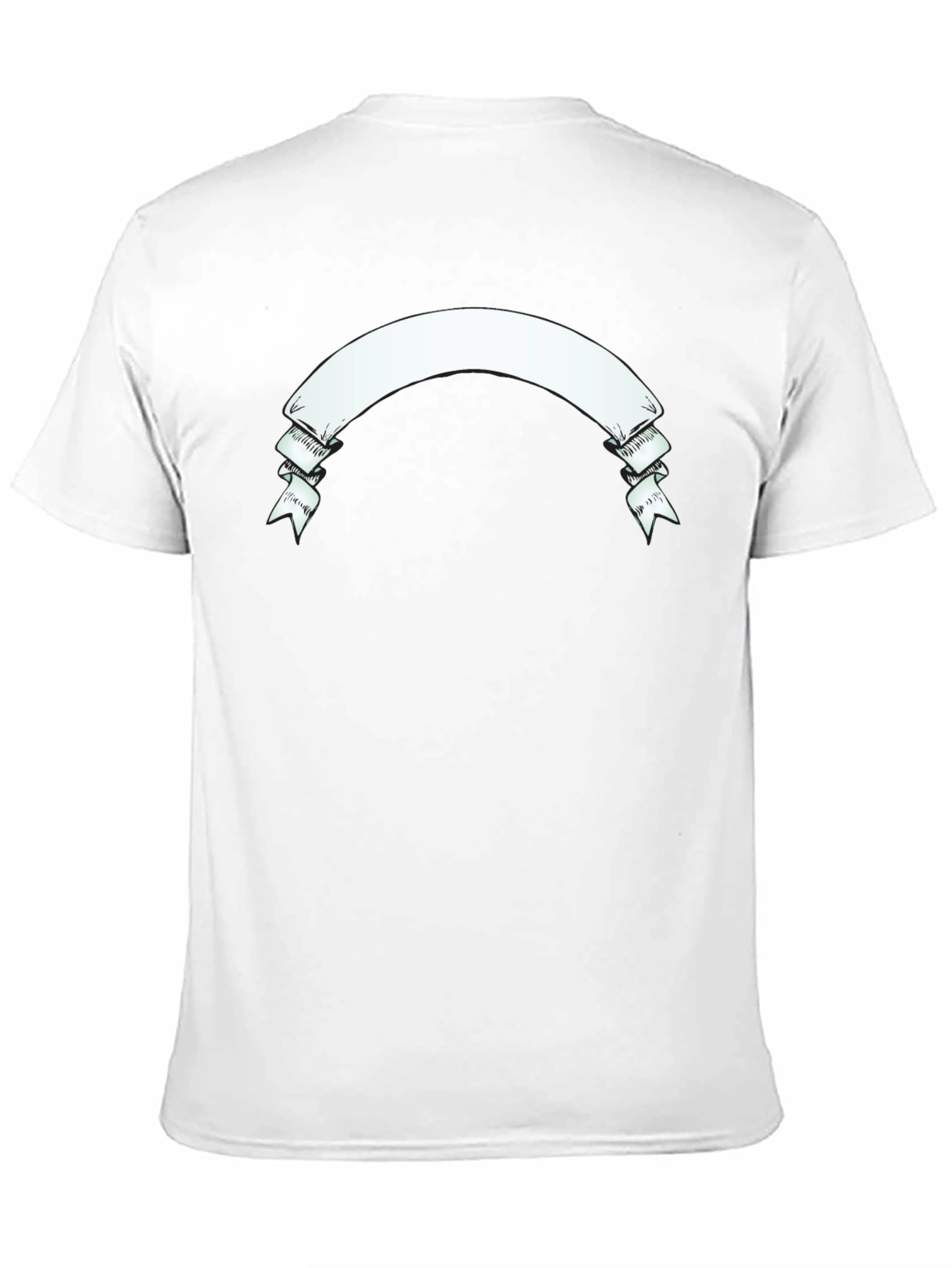 Mens Black Graphic T-Shirt with Banner Design