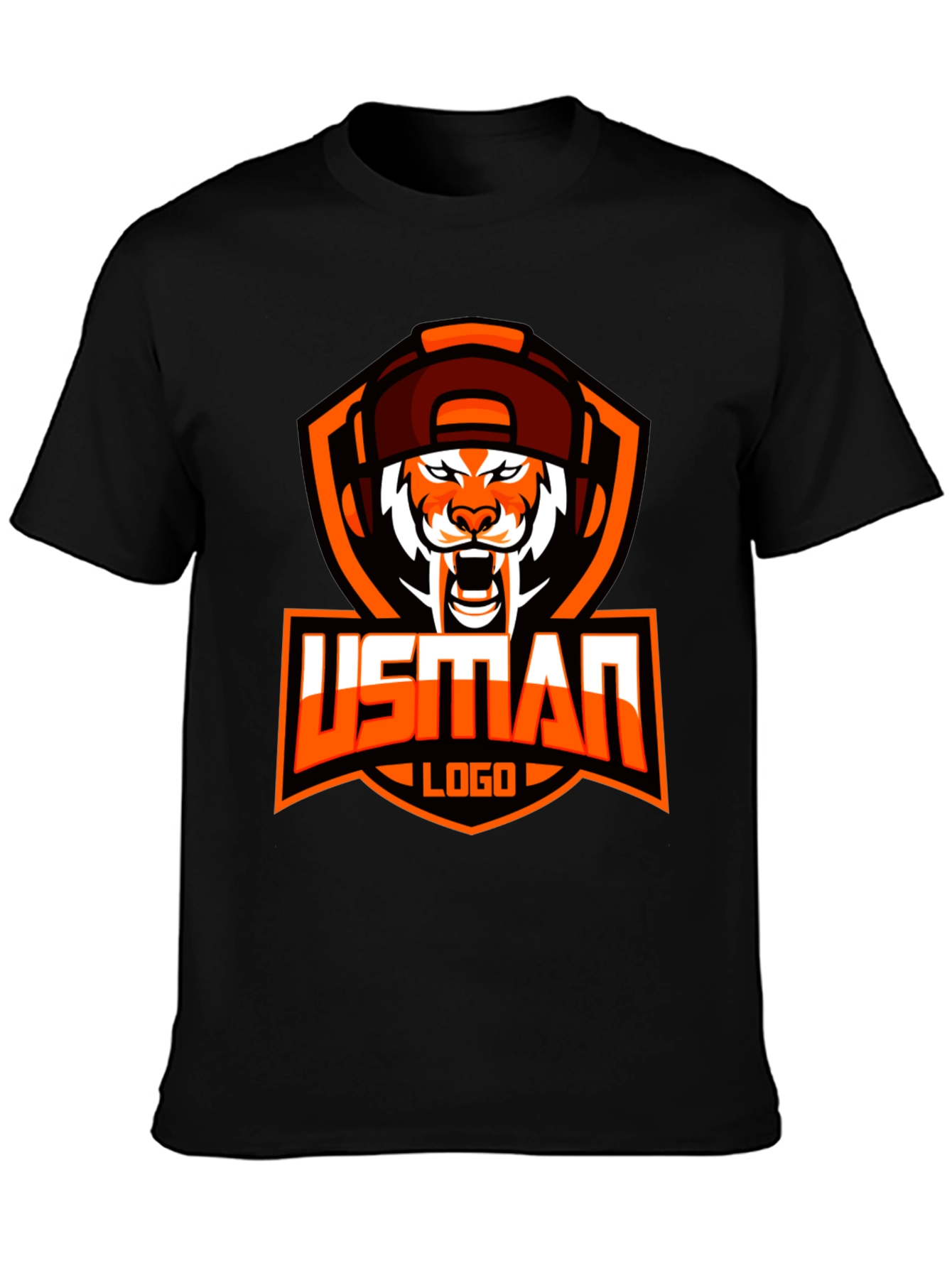 USMAN Gaming Logo Black T-Shirt