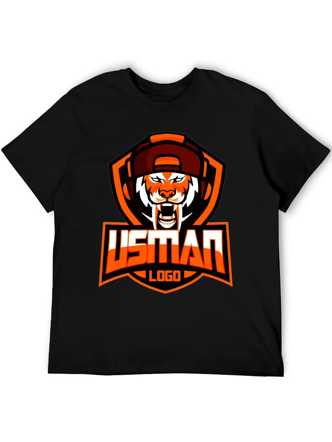 USMAN Gaming Logo Black T-Shirt