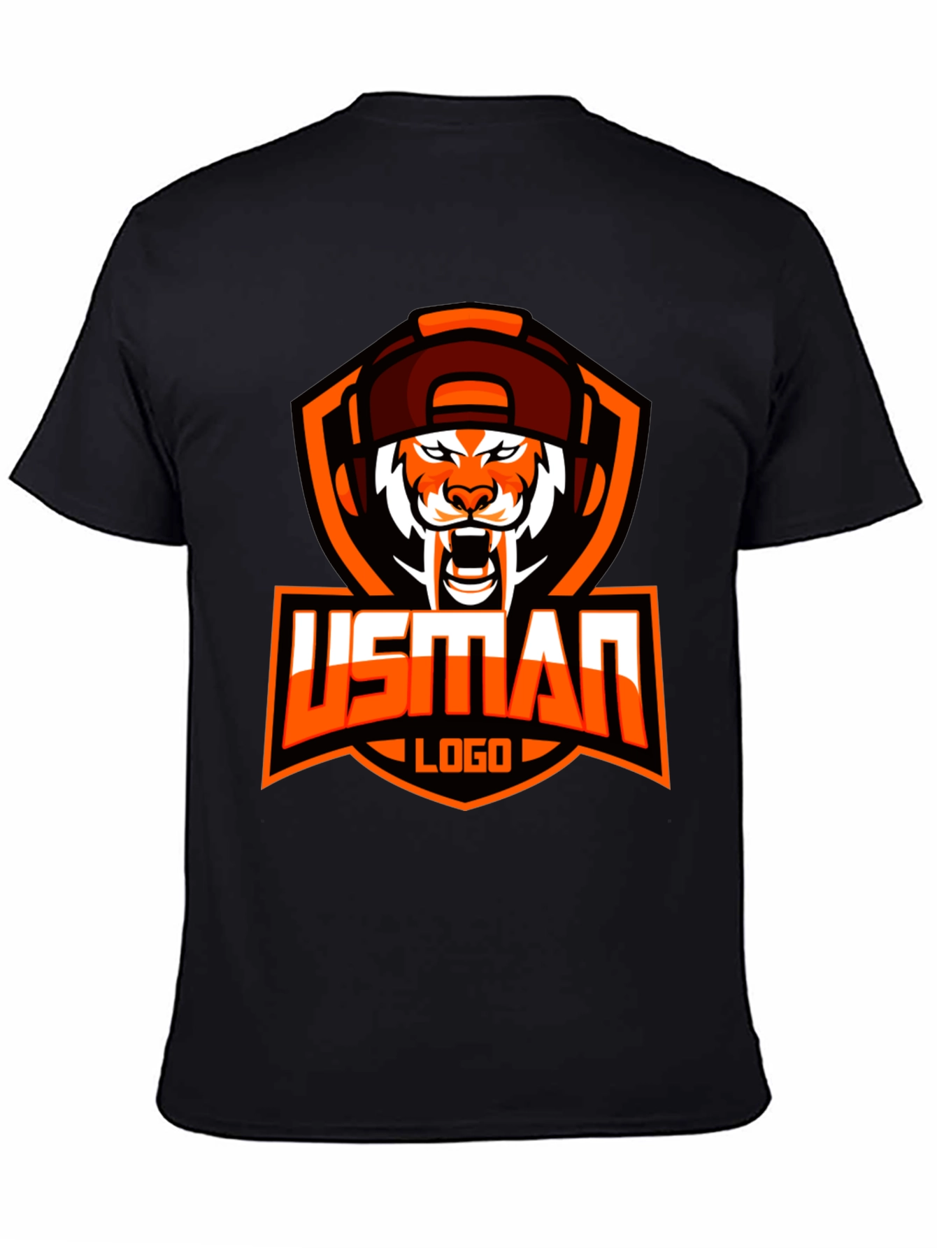 USMAN Gaming Logo Black T-Shirt