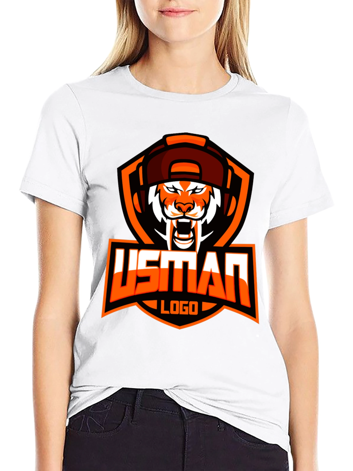 USMAN Gaming Logo Black T-Shirt