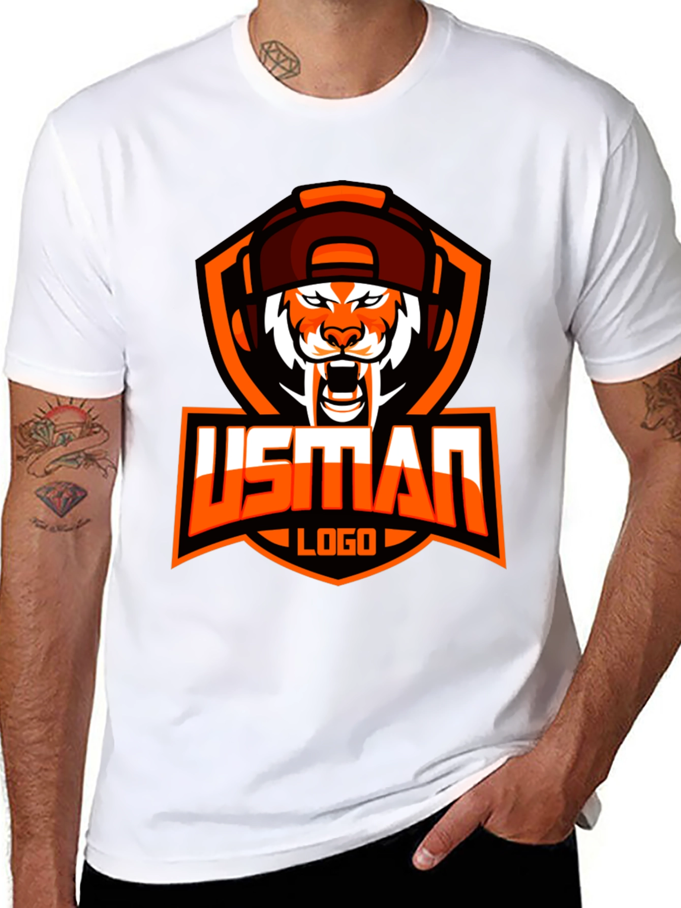 USMAN Gaming Logo Black T-Shirt