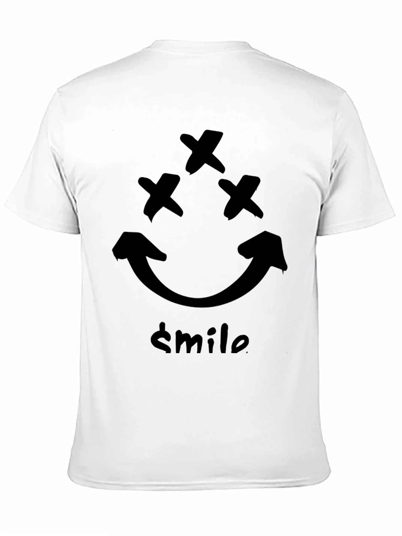 X-Eyed Smiley Face Graphic Tee - Black