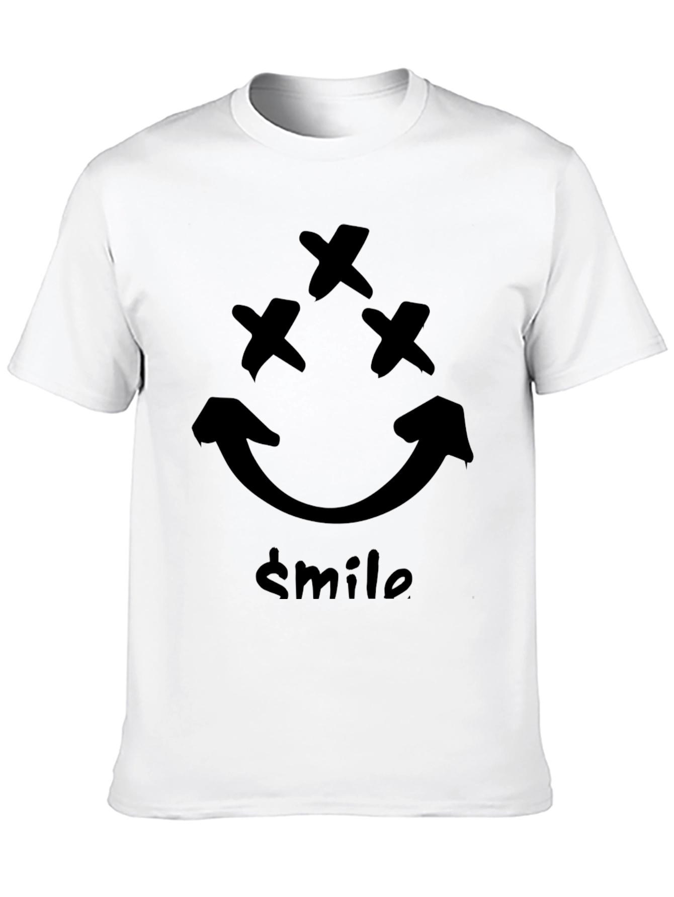 X-Eyed Smiley Face Graphic Tee - Black