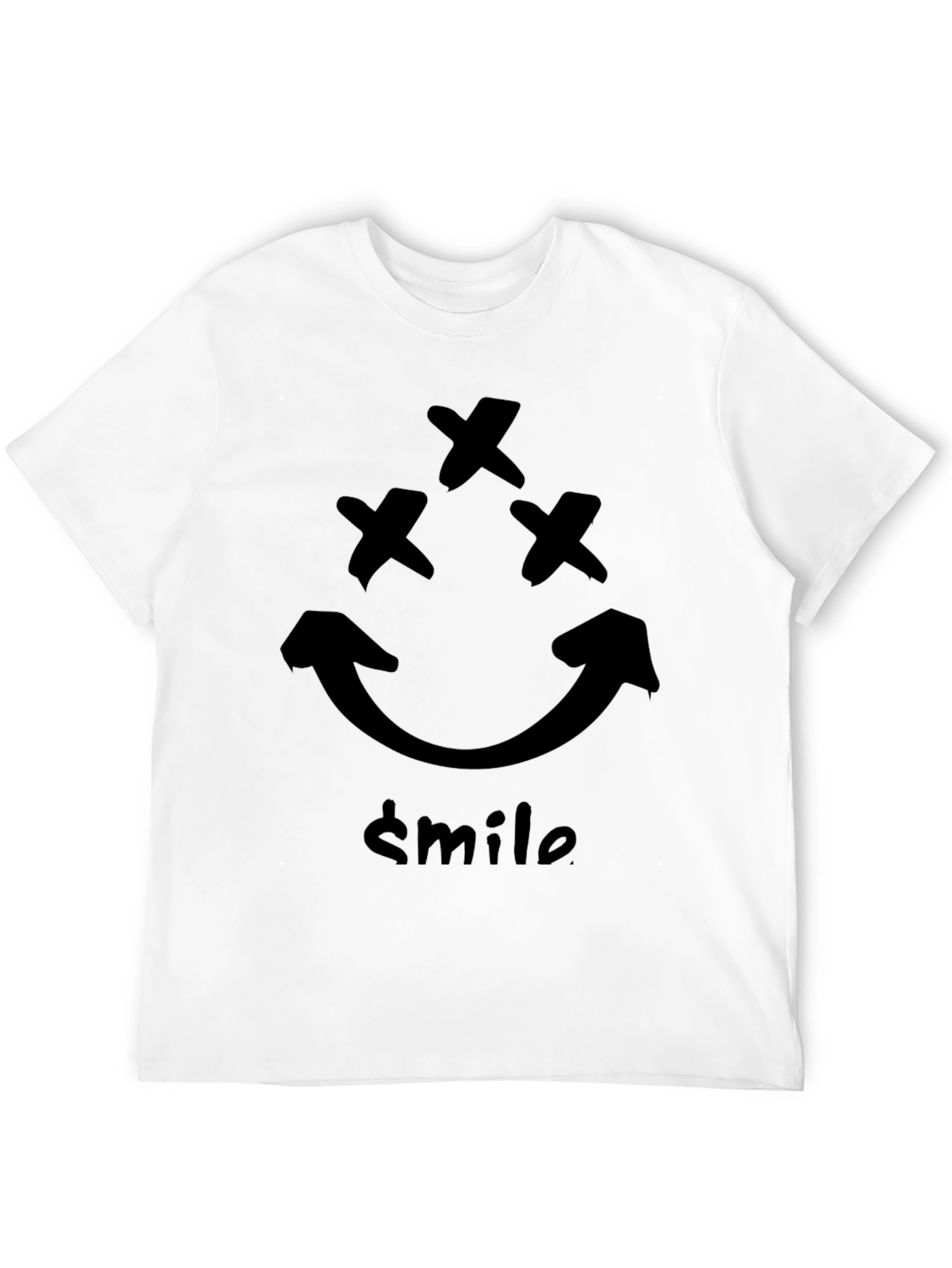 X-Eyed Smiley Face Graphic Tee - Black