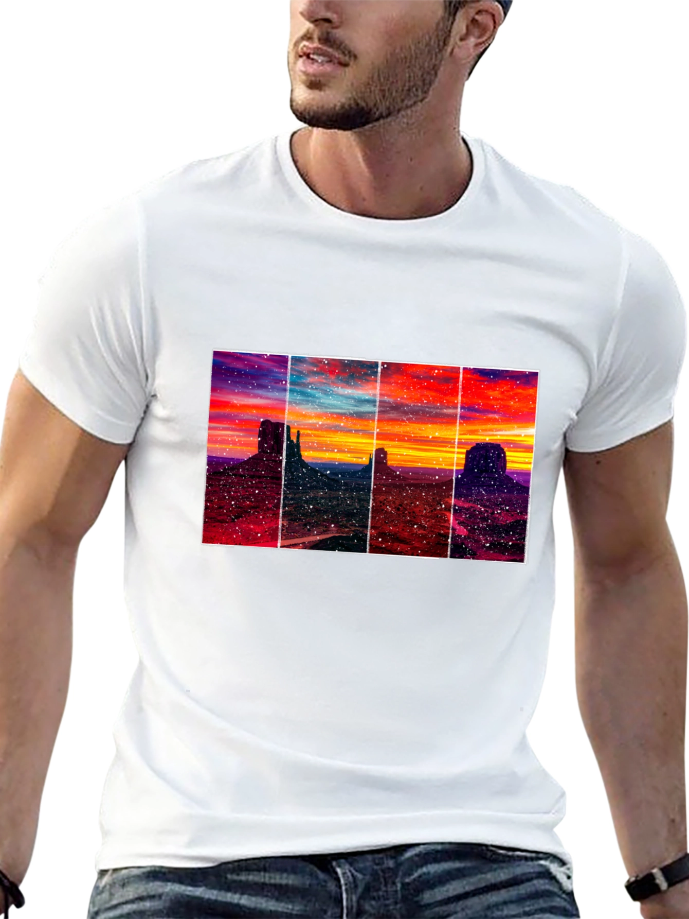 Monument Valley Sunset T-Shirt - Artistic Graphic Tee