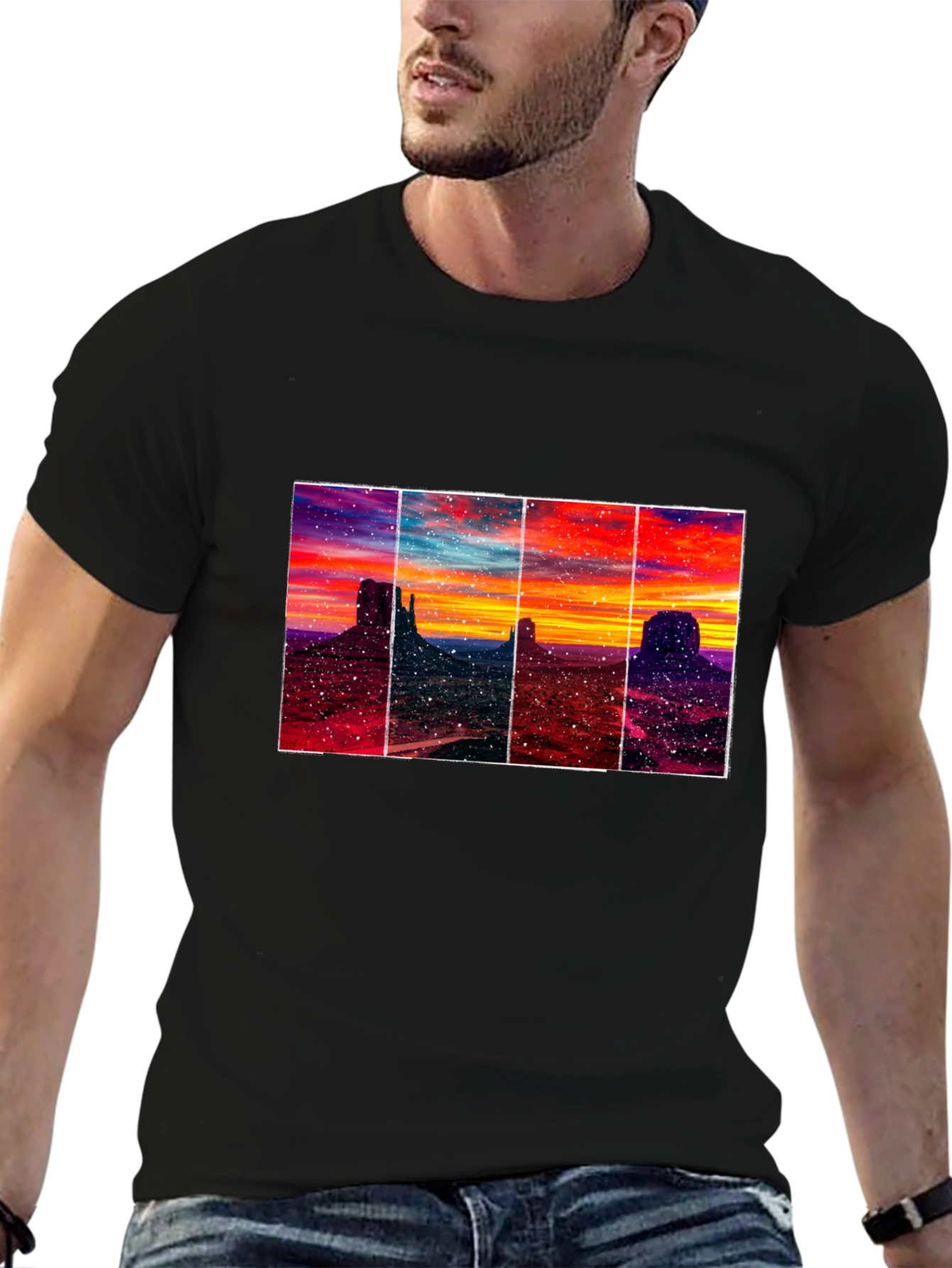 Monument Valley Sunset T-Shirt - Artistic Graphic Tee