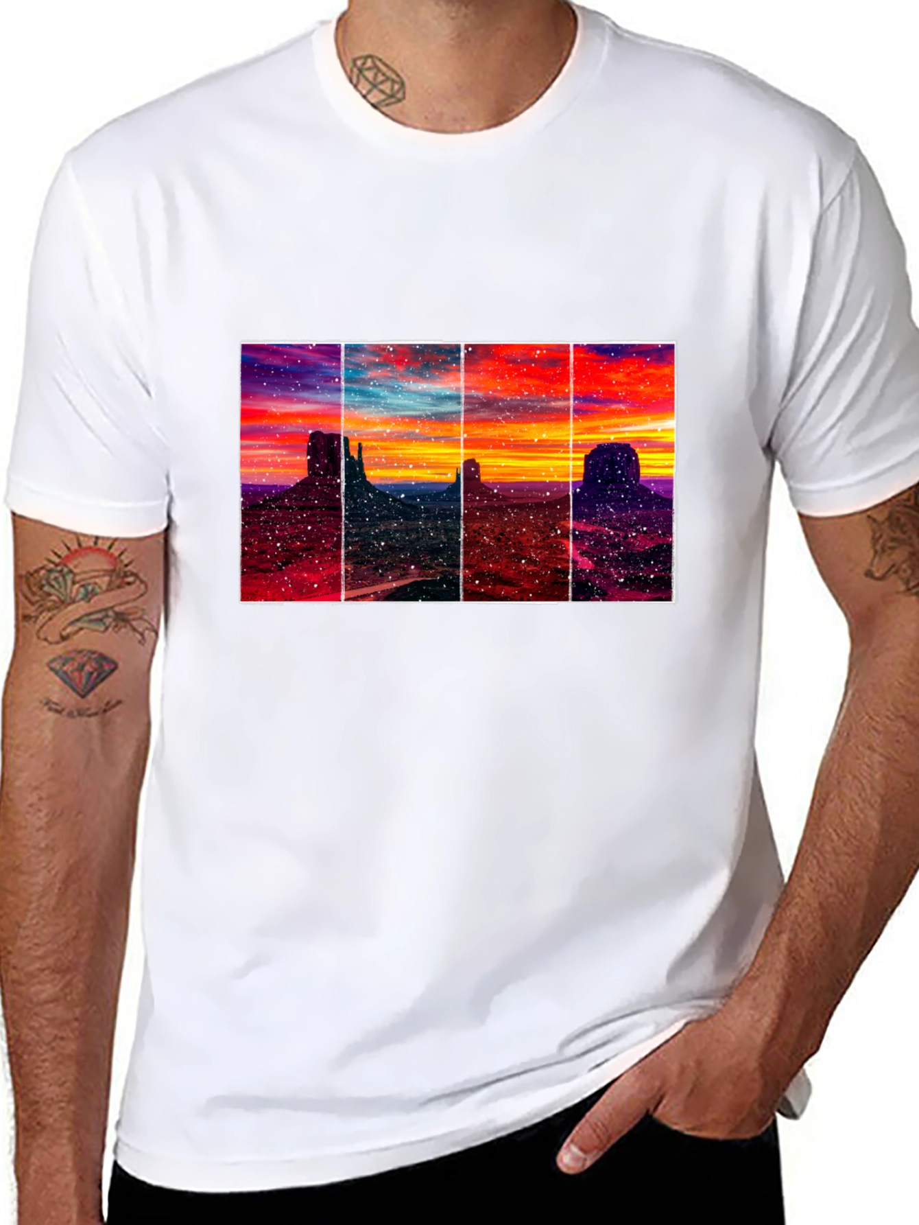 Monument Valley Sunset T-Shirt - Artistic Graphic Tee