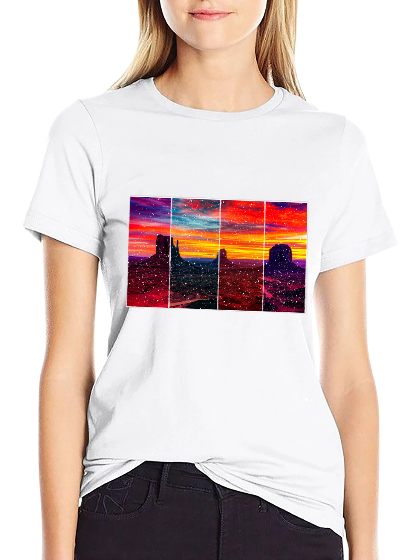 Monument Valley Sunset T-Shirt - Artistic Graphic Tee