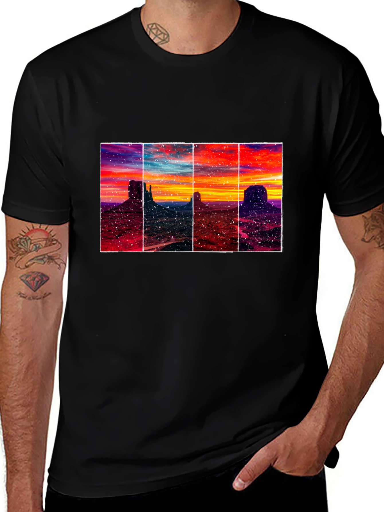 Monument Valley Sunset T-Shirt - Artistic Graphic Tee