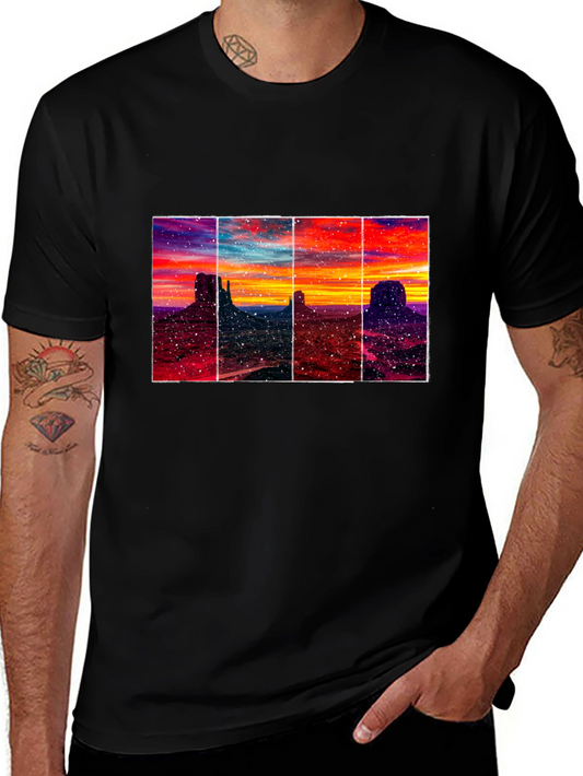 Monument Valley Sunset T-Shirt - Artistic Graphic Tee