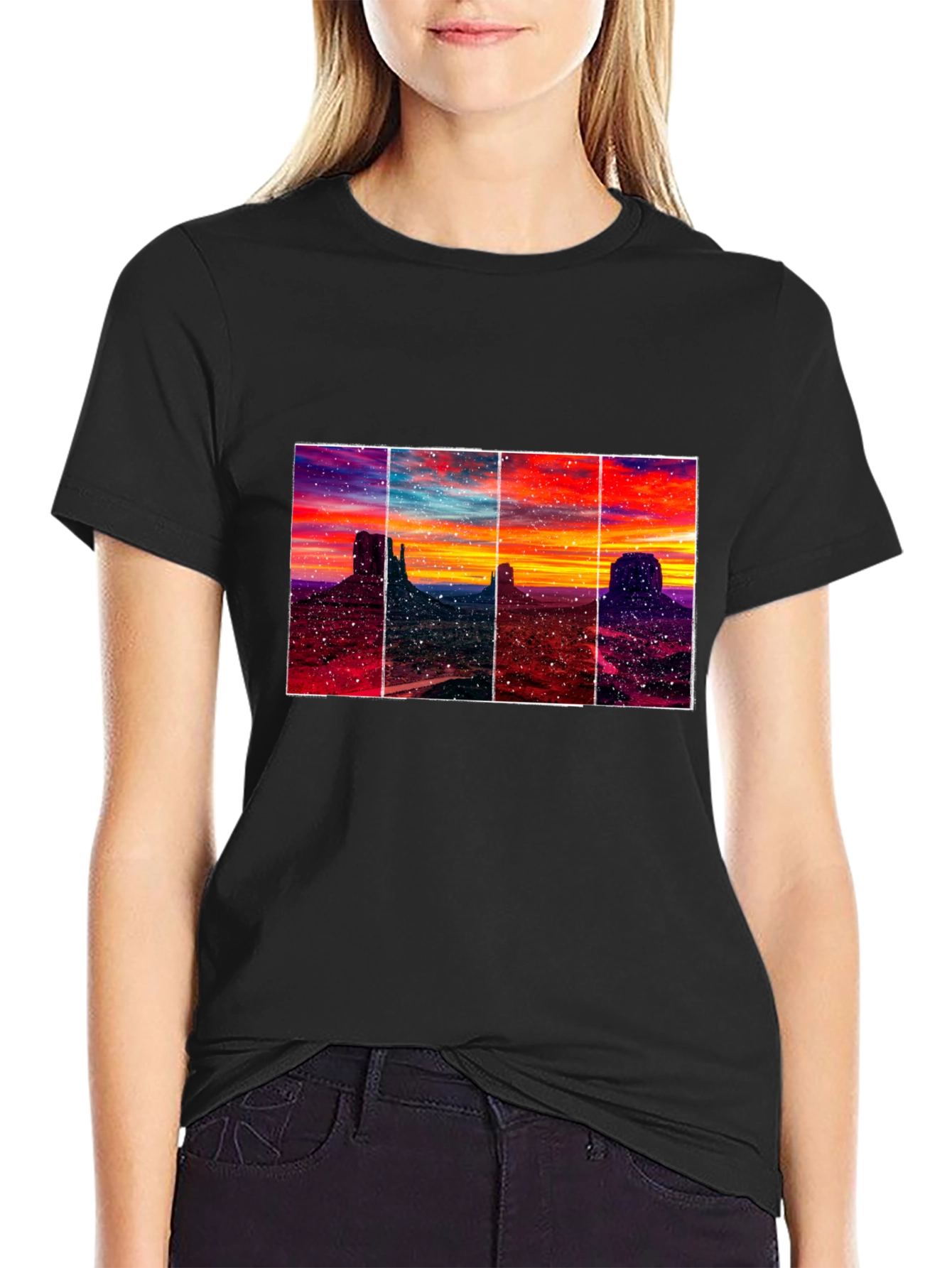 Monument Valley Sunset T-Shirt - Artistic Graphic Tee