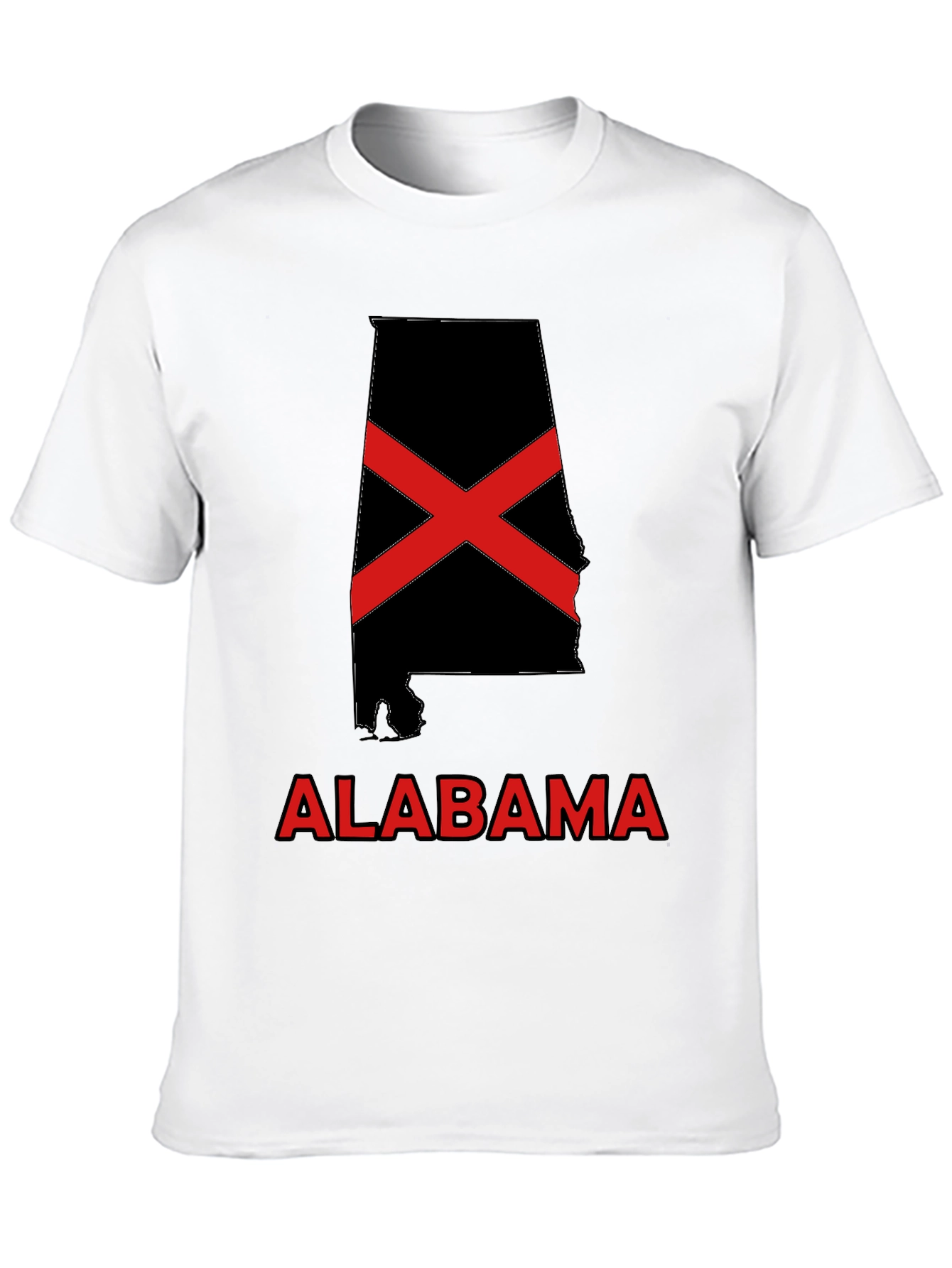 Alabama State Flag Black T-Shirt