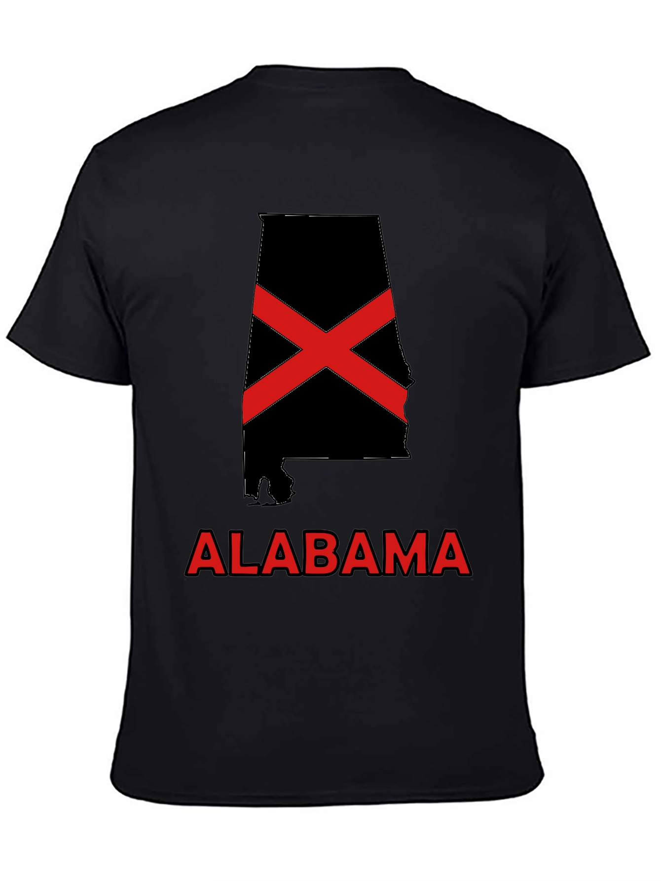 Alabama State Flag Black T-Shirt