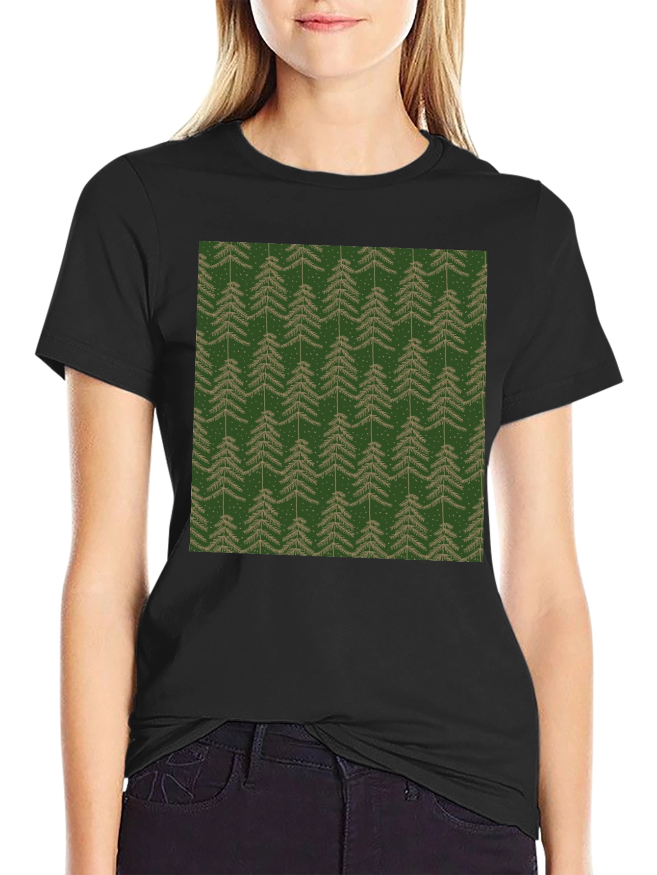 Evergreen Tree Pattern T-Shirt