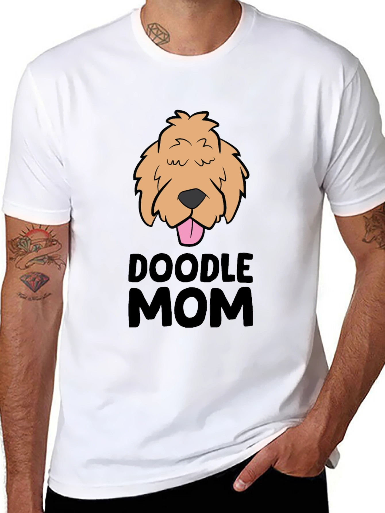 Doodle Mom Graphic Tee - Black