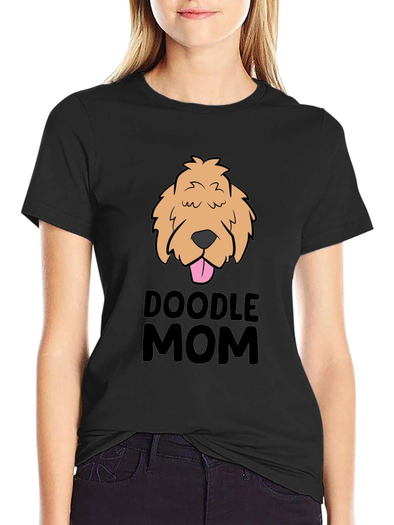 Doodle Mom Graphic Tee - Black
