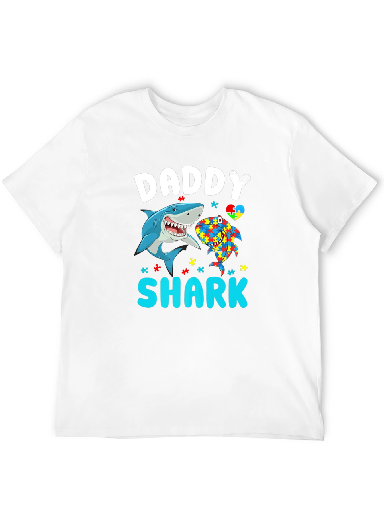Daddy Shark Autism Awareness T-Shirt
