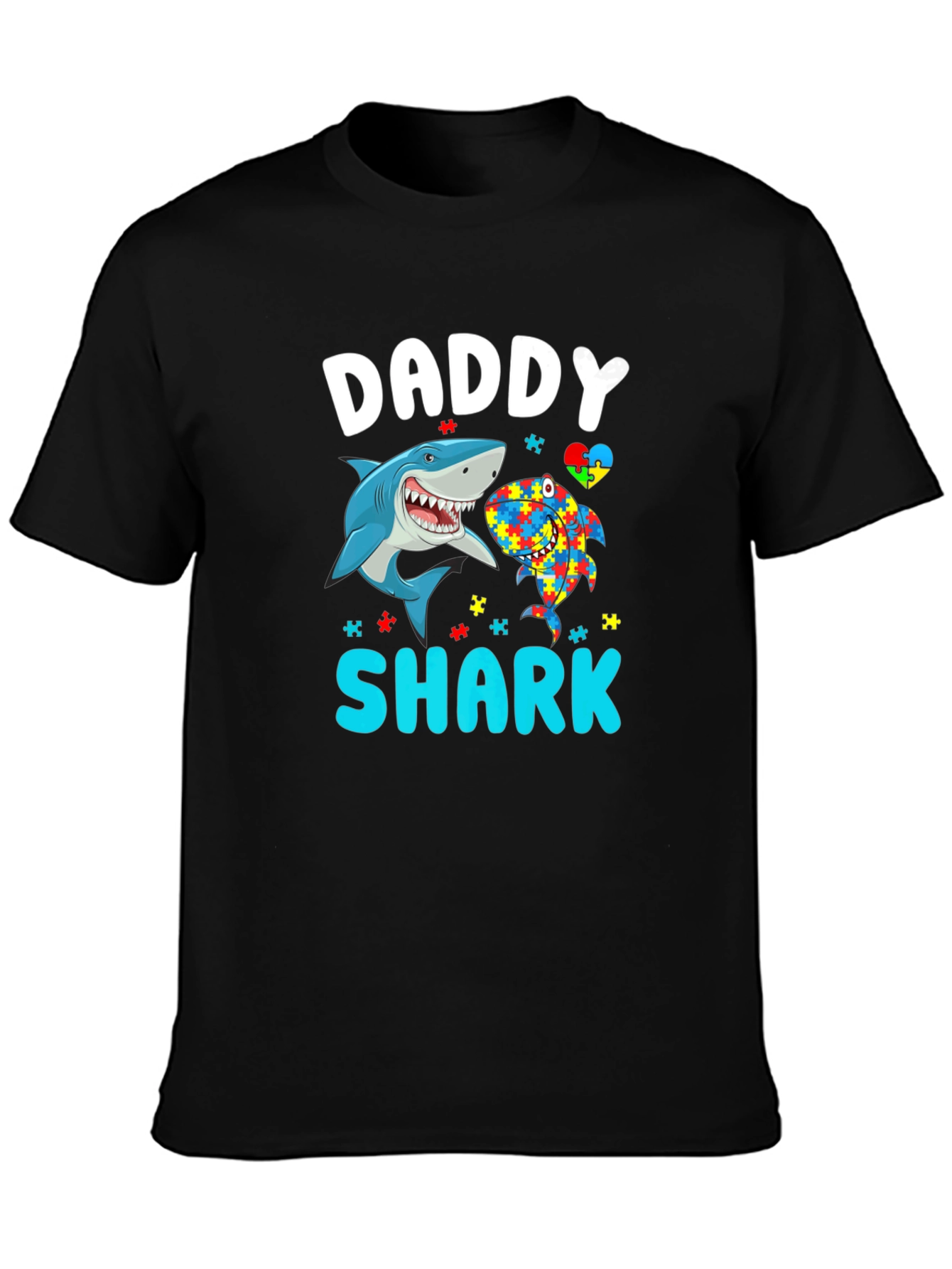 Daddy Shark Autism Awareness T-Shirt