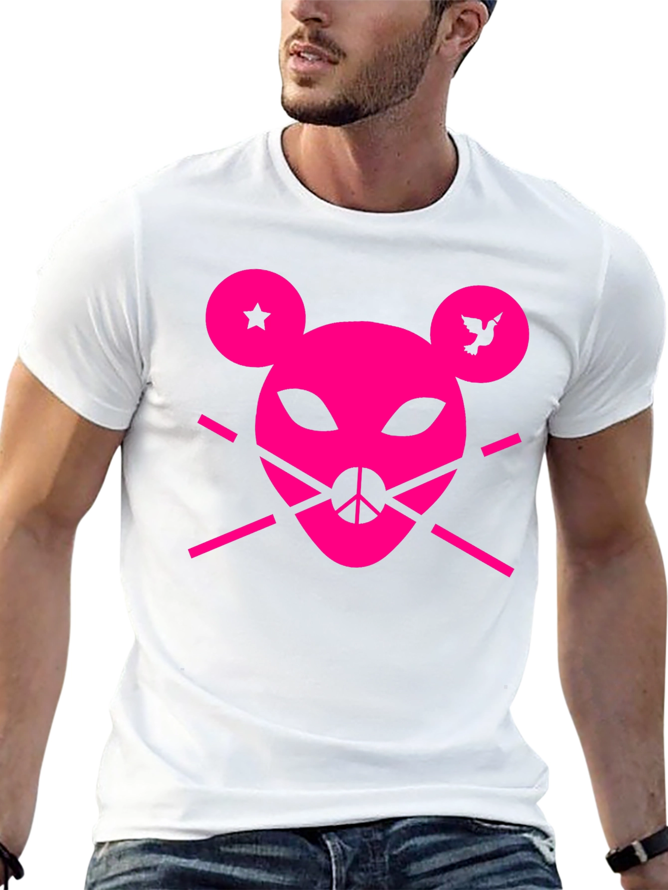 Peace Punk Graphic Tee - Black Cotton T-Shirt